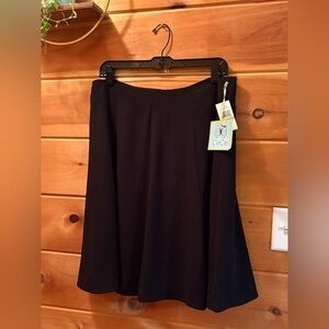 CeCe Classic Black Pleated Skirt size 12 NWT